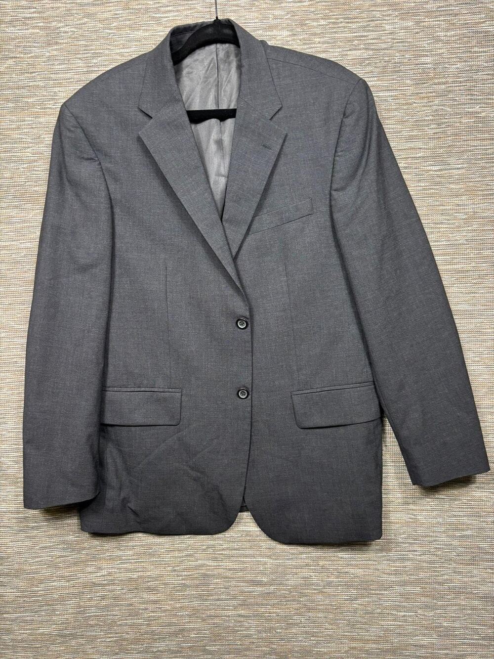 Nautica Blazer Mens 42R Gray Wool Stretch Two Button Suit Jacket Single Breasted